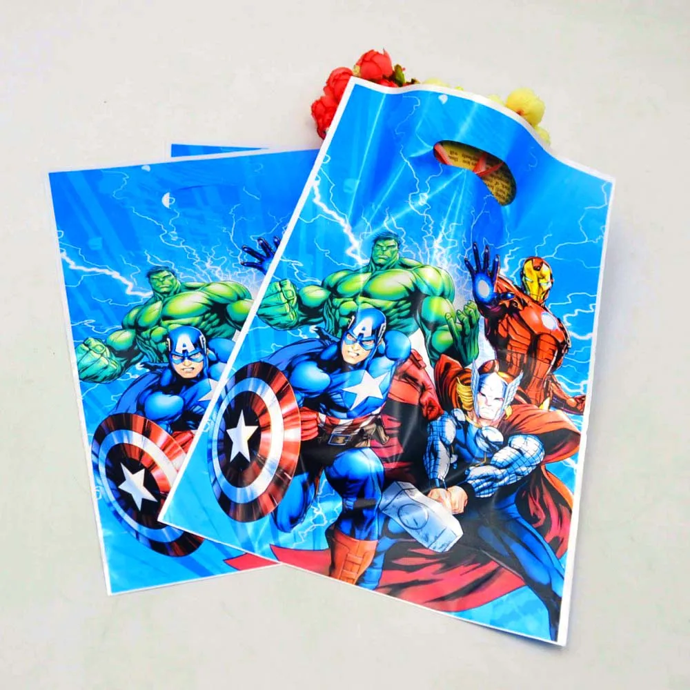Gift bags Супергерой Мстители День Рождения украшения детская скатерть тарелки чашки баннер воздушные шары колпачки ребенка душ мальчик сувениры - Цвет: Gift bags