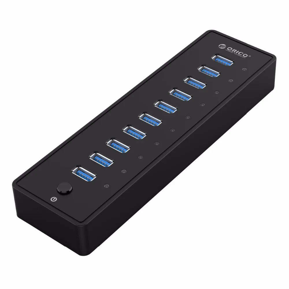 ORICO P10-U3 10 Порты и разъёмы USB 3,0 хаб стол USB разветвитель с 3.3Ft/1 м USB3.0 кабель VL812 чипсетов 12 В AU/EU/UK/US Мощность адаптер