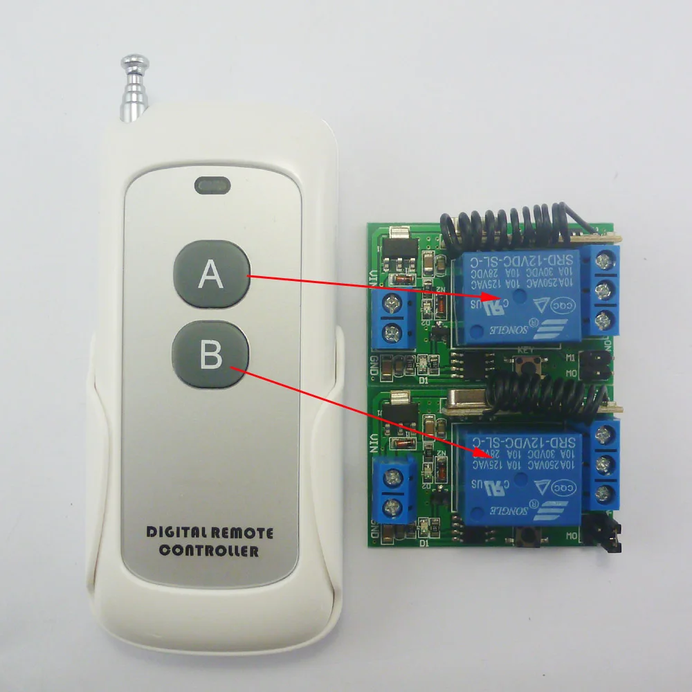 Пульт дистанционного управления PT2262 2 кнопки 433 м|rf wireless transmitter and receiver|rf remote control