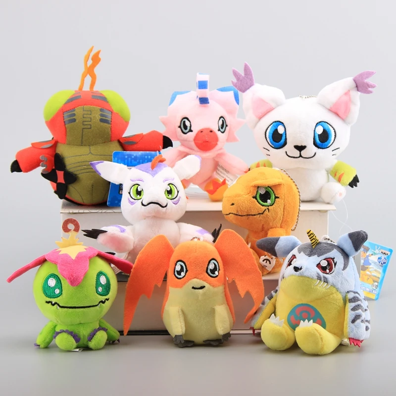 Аниме Digimon Приключения Agumon Gabumon Tailmon Tentomon милый плюшевый кулон с брелоками детский