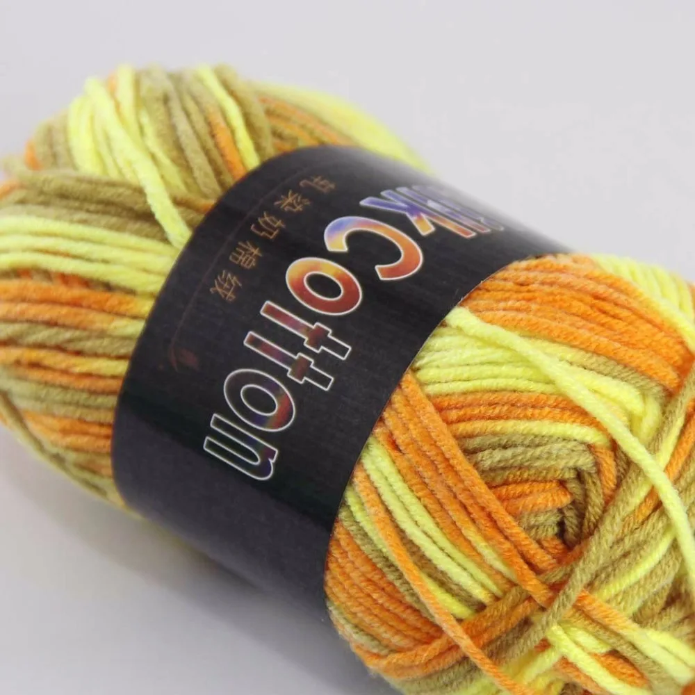 Разноцветный шарф из мягкой хлопчатобумажной шерсти 4 шт. х 50 г трикотажная ткань