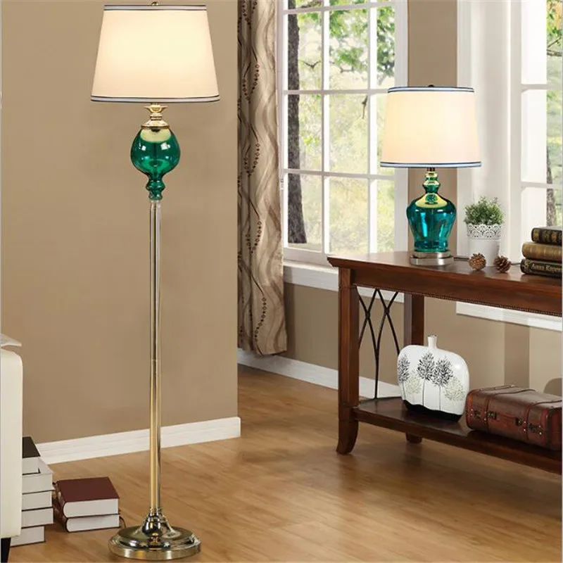 Средиземноморский Морской голубой кристалл стеклянная ткань Led E27 Торшер для