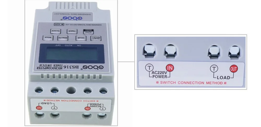 BS316 AC 220V 25A din-рейка lcd цифровой программируемый электронный таймер контроллер цифрового таймера BS316