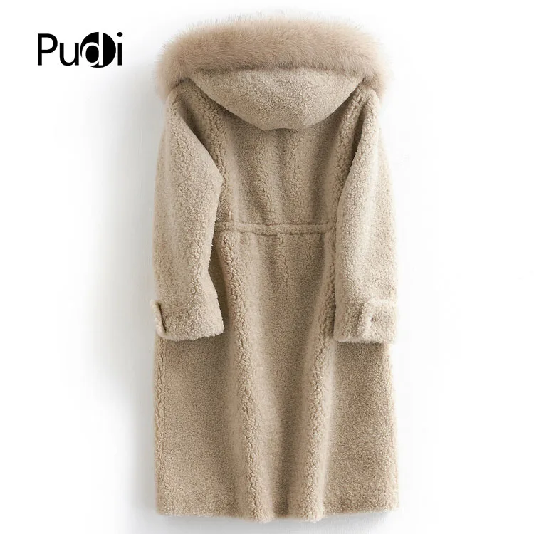 PUDI B181035 женская зимняя теплая куртка из натурального шерстяного меха, жилет из натурального Лисьего меха для отдыха, пальто для девочек, Женская куртка, пальто