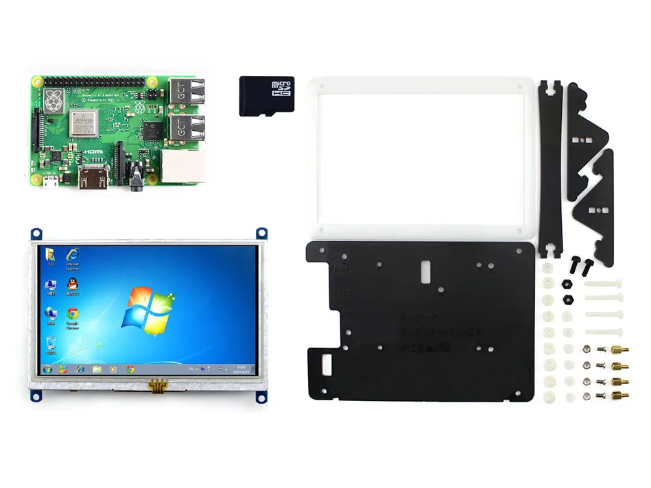 Набор для разработки Pi + 3-го поколения 5-дюймовый HDMI LCD (B) Двухцветный чехол карта