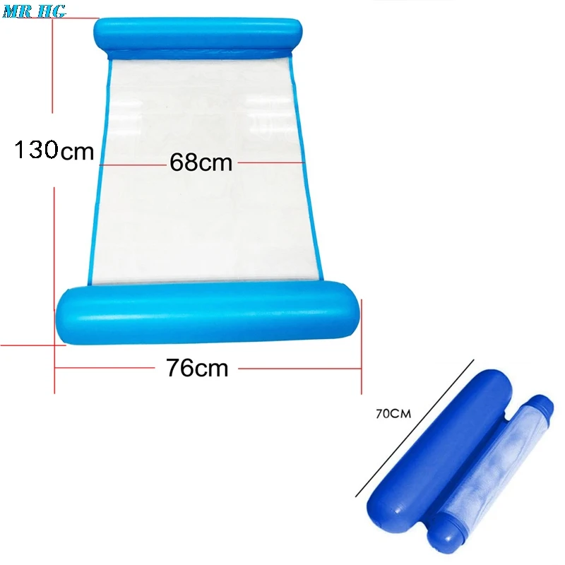 Foldable Water Hammock Increase Inflatable Air Mattress Beach Lounger Summer Swimming Pool Floating Single Sleeping Bed Chair