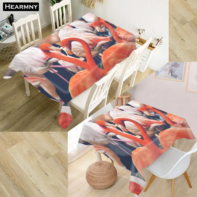 Скатерть HEARMNY Flamingo 3D Ткань Оксфорд квадратная/прямоугольная Пылезащитная крышка