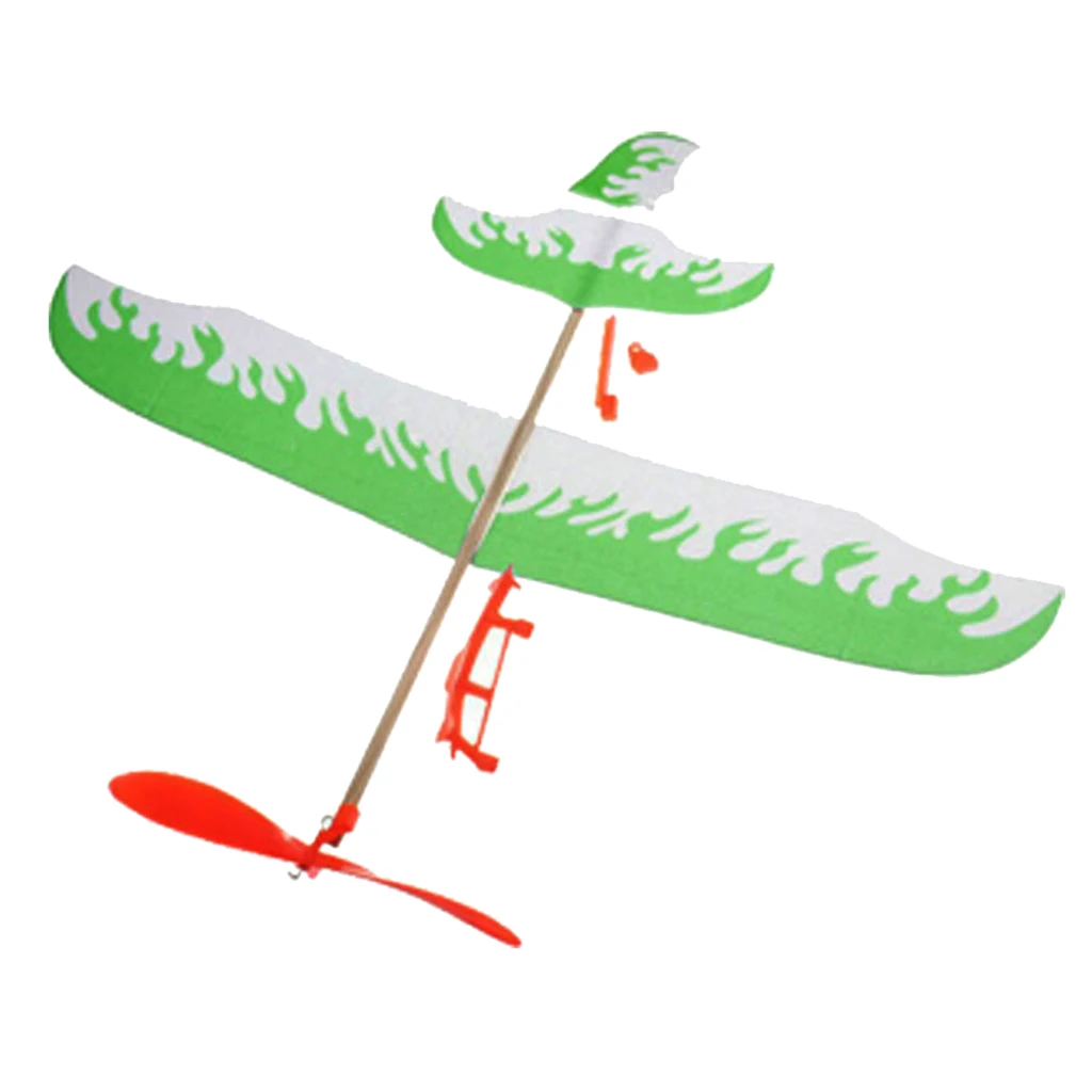 

DIY сборка самолета Модель самолета запущена питание от резиновой ленты Зеленый