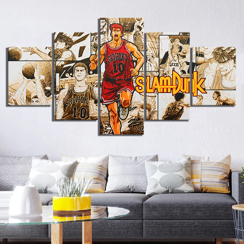 Настенный художественный холст печати Плакаты 5 шт. живопись анимация хлопают