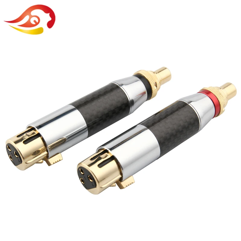 QYFANG 3 Pin из углеродного волокна нержавеющей стали аудио разъем XLR RCA Cannon женский