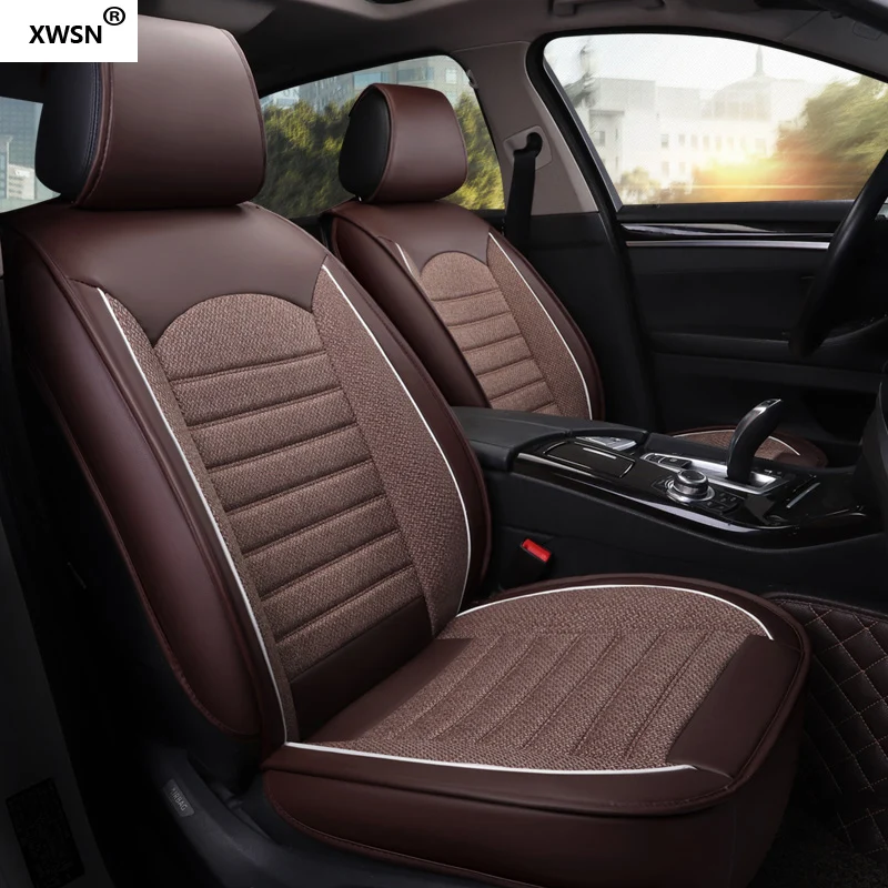 

linen car seat cover for ssangyong action kyron korando rexton car accessories car styling