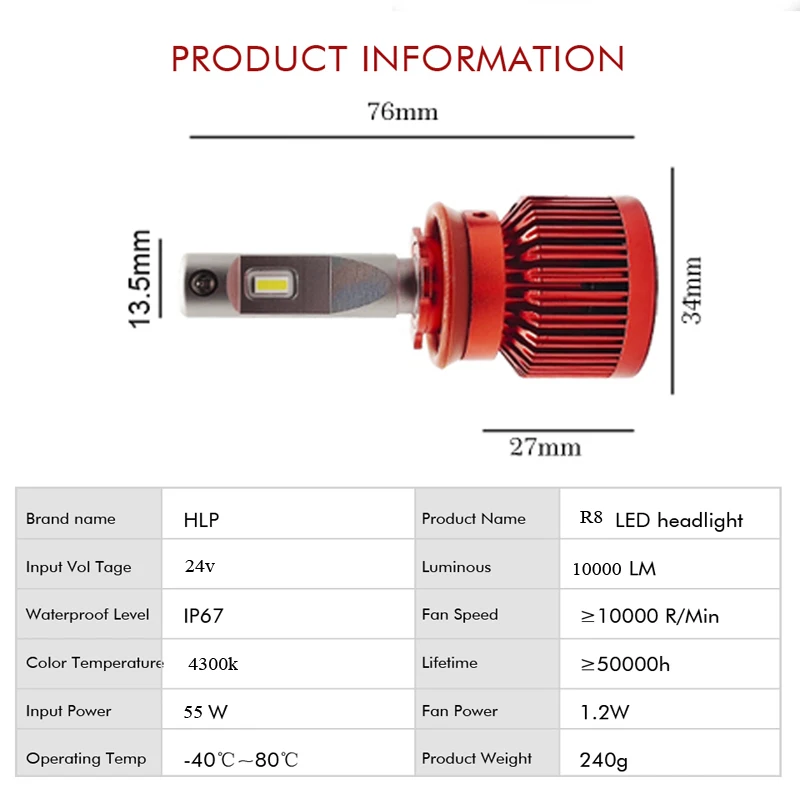 Светодиодные фары лампы 24v грузовик H7 h1 h11 h3 9005 9006 led 55w csp Автомобильные |