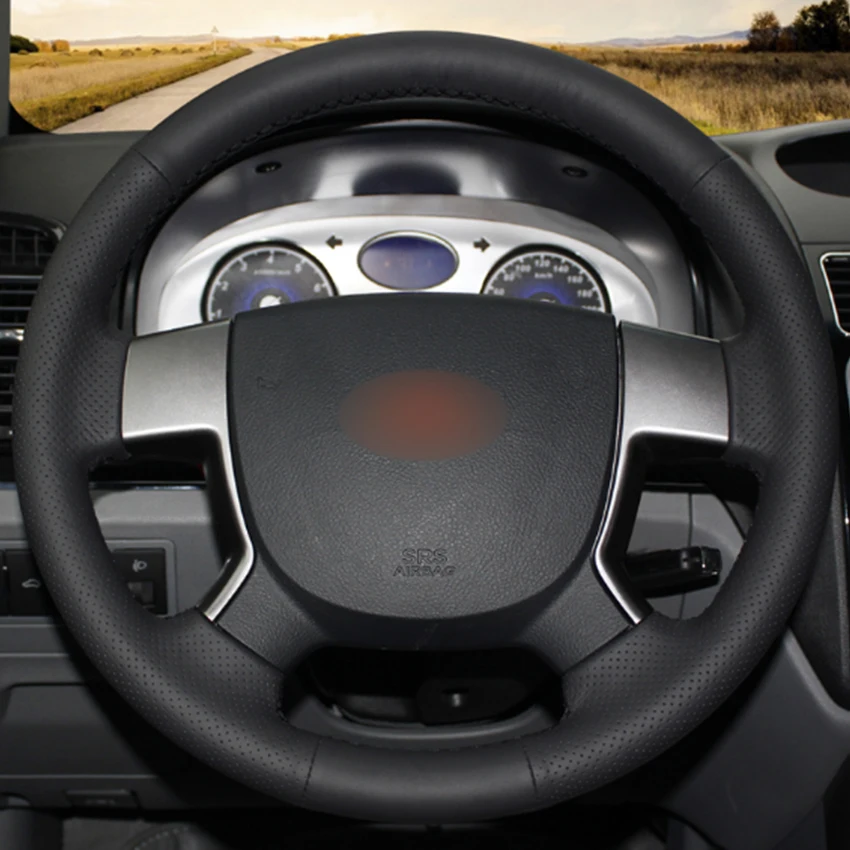 Черная синтетическая кожа для Geely EMGRAND EC7 EC715 EC718|Чехлы на руль| |