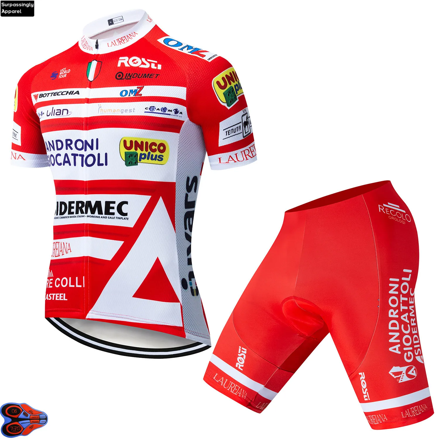 2019 Мужская велосипедная Джерси ANDRONI Maillot Ciclismo с коротким рукавом и велосипедные