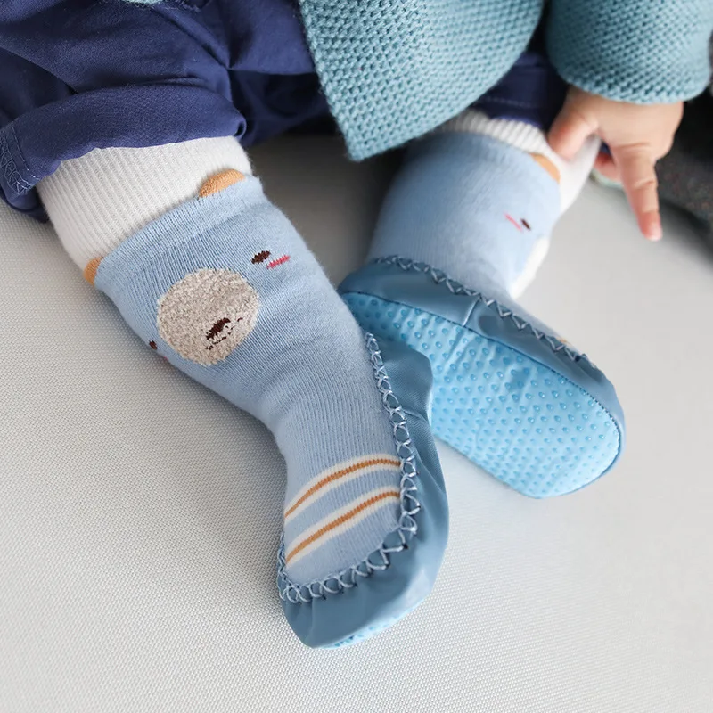 3-24months Cute Fox Baby Socks with Rubber Soles Toddler Knee High Sock Infant Anti Slip Boys Girls Walking Floor | Детская одежда и