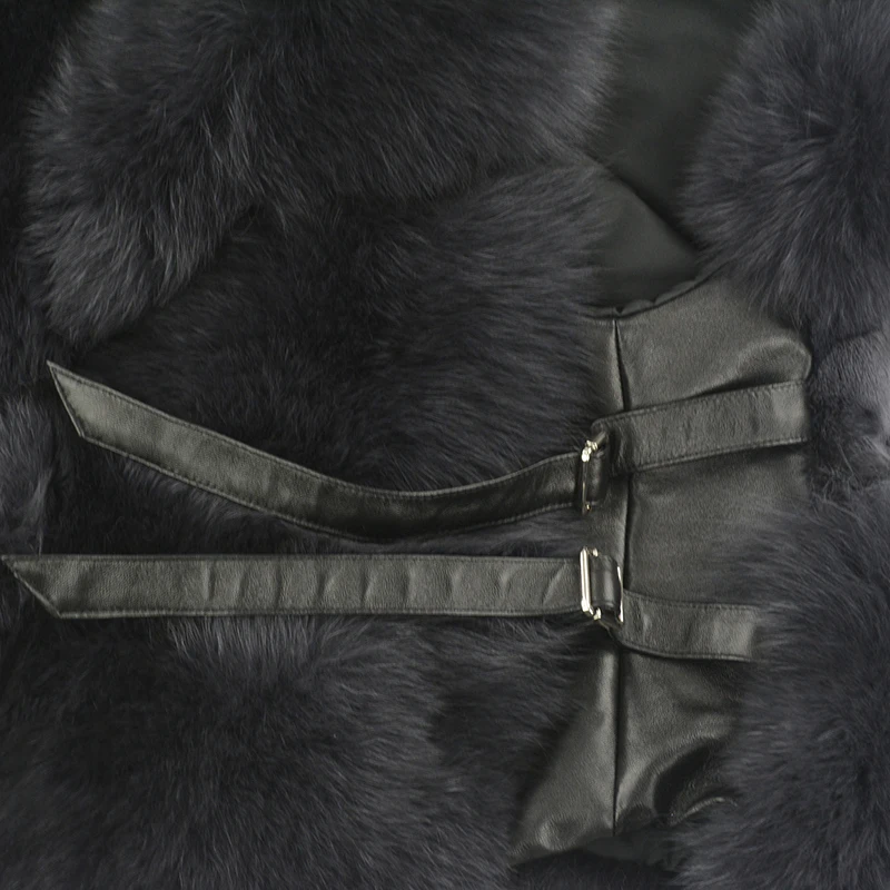 

rf0229 New Design Women's Real Fox Fur Vest Natural Fur Waistcoat Genuine Leather Gilet