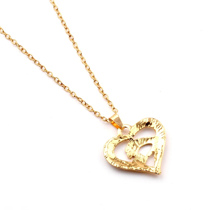 Милая металлическая цепь двойная рука любовь сердце ожерелья подвески для