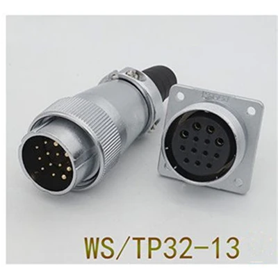 WS32-13F 1 комплект WS32 авиационным соединителем мужской и женский квадратный фланец Диаметр вала(мм): гнездо 4/6/8/10/11/12/13/14/19 Pin вилкой/корейский производитель кабелей авиации круговой разъем кабеля - Цвет: WS32-13F