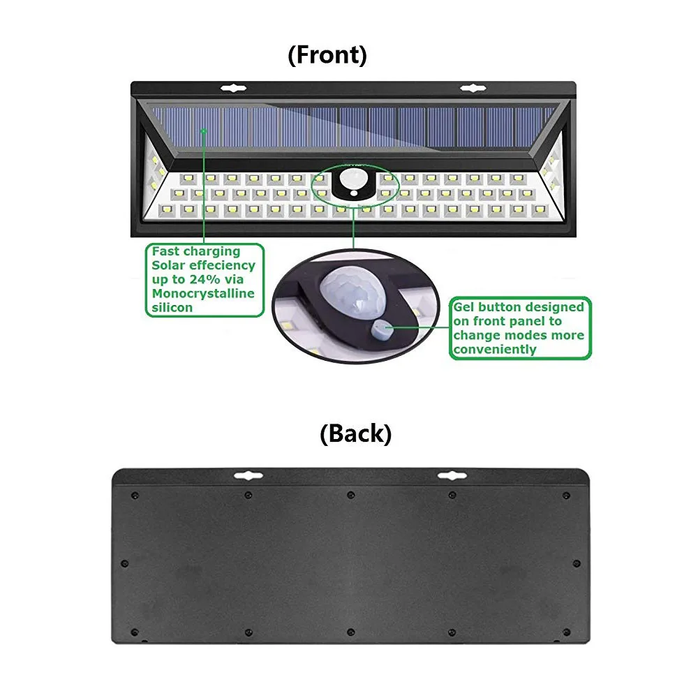 54 LED Solar Powered Energy Outdoor Wall Night Lights Garden with motion sensor Waterproof Yard | Освещение