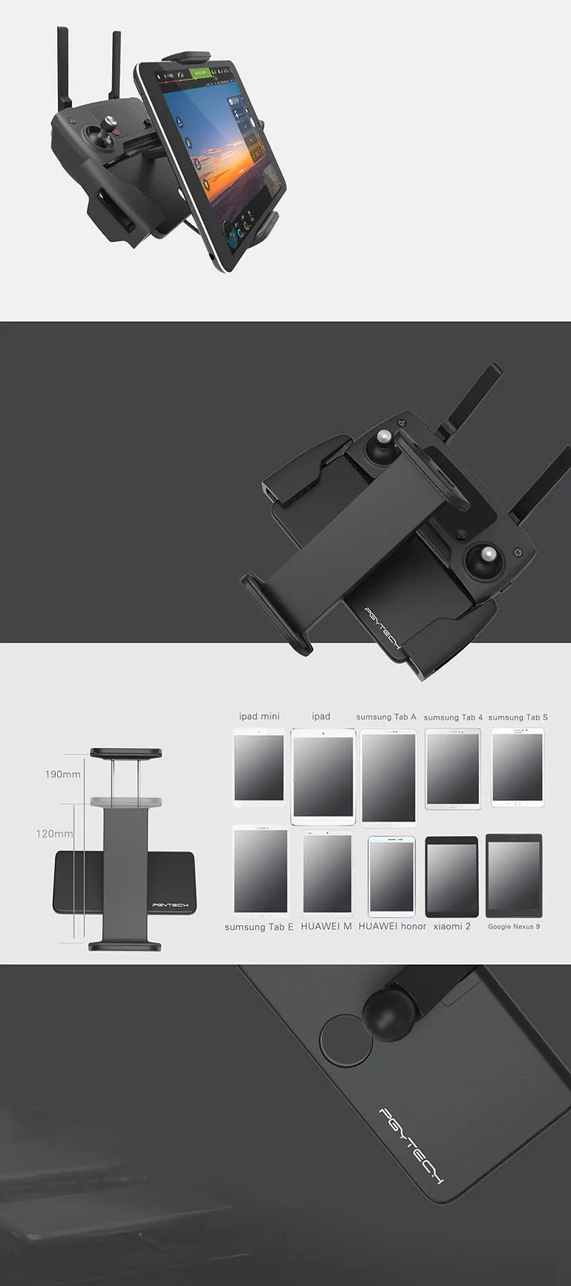 PGYTECH планшет Mavic 2/Mavic Air/Mavic Pro держатель для управления DJI MAVIC 2 PRO/Zoom DJI Spark пульт дистанционного управления аксессуар для монитора