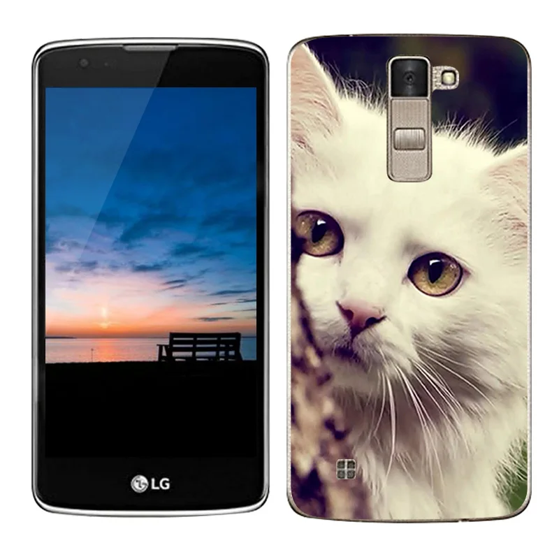 Роскошный чехол для LG K8 Lte K350 K350E K350N покрывает спящий окрашенный Силиконовый ТПУ