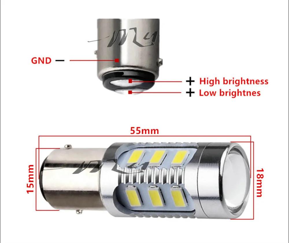1157 12 5630 SMD BAY15D светодиодная лампа высокой мощности 21/5 Вт светодиодные