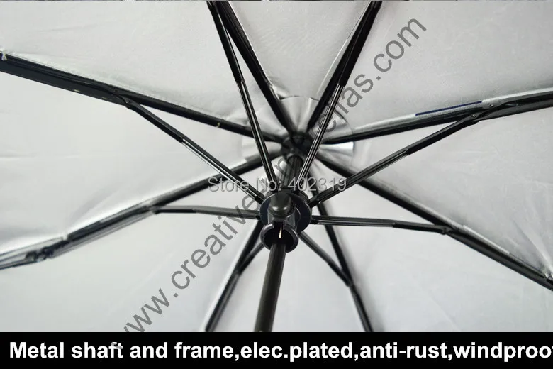 Free shipping 2pcs/lot three fold zebra streak pongee silver coating UV protecting all black frame anti rust summer parasol | Дом и сад