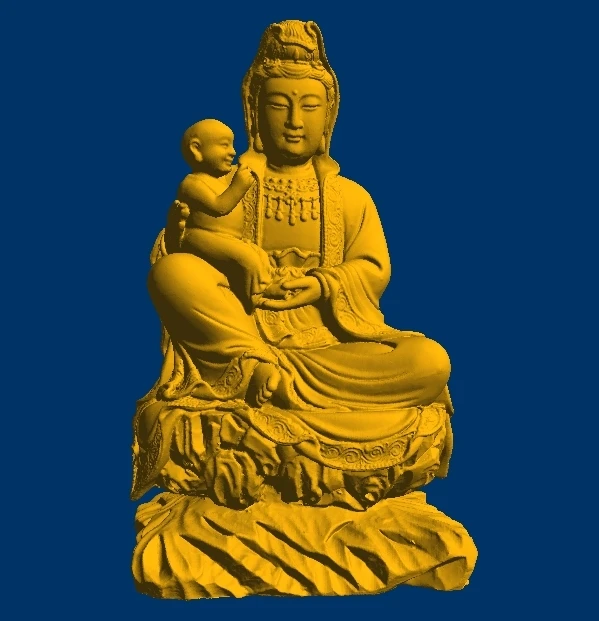 

3D модель, рельеф STL модели форматов файлов Goddess of mercy Guanyin holding the child 23
