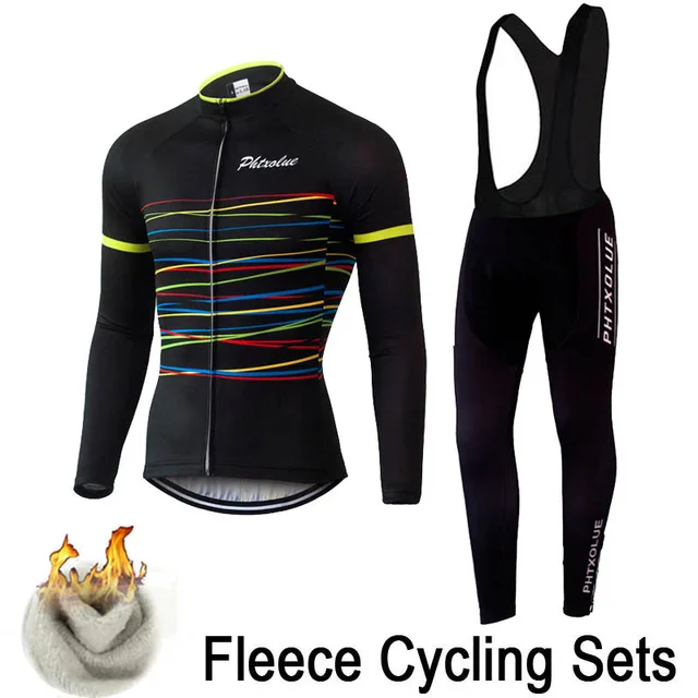 Winter Fleece 09 Phtxolue зимний термальный флисовый комплект велосипедной одежды Майо Ropa Ciclismo Invierno MTB велосипедные майки велосипед спортивная одежда - Цвет: Winter Fleece 09