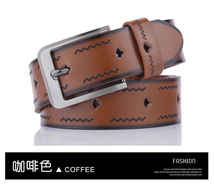 PD479 coffee KAWEIDA тренд Коричневый мужской подлинный кожаный ремень повседневные ремни с пряжкой для джинсов поясная цепочка для брюк Homme - Цвет: PD479 coffee
