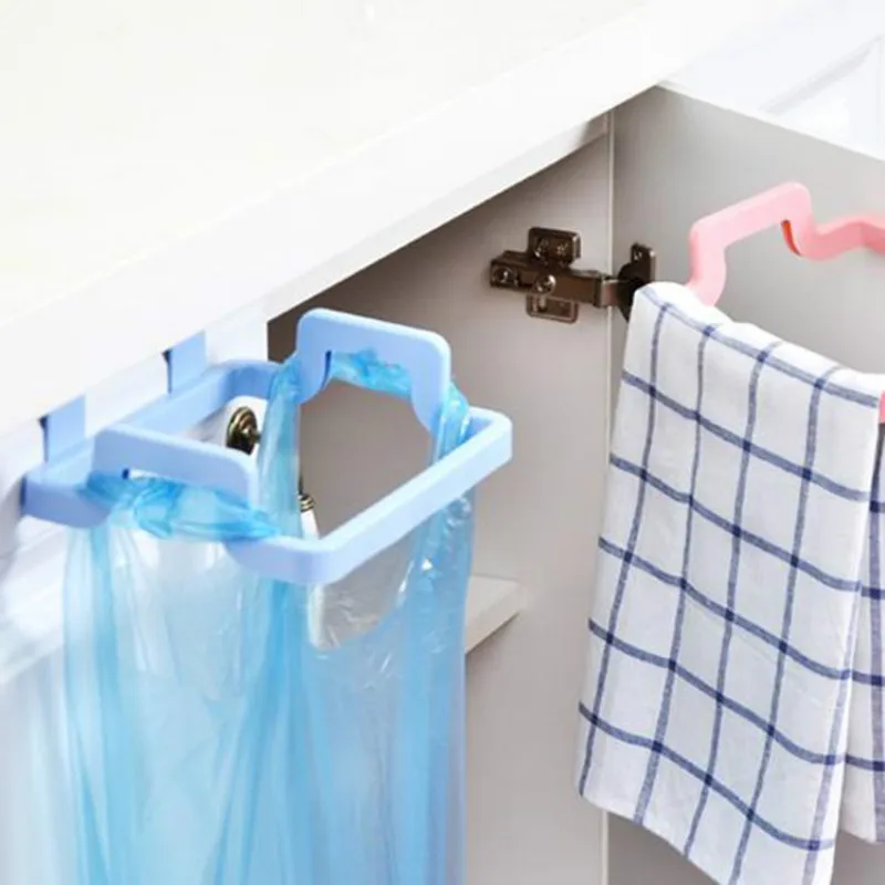 Креативная пластиковая Бытовая Дверь задняя мусорная полка для пакета