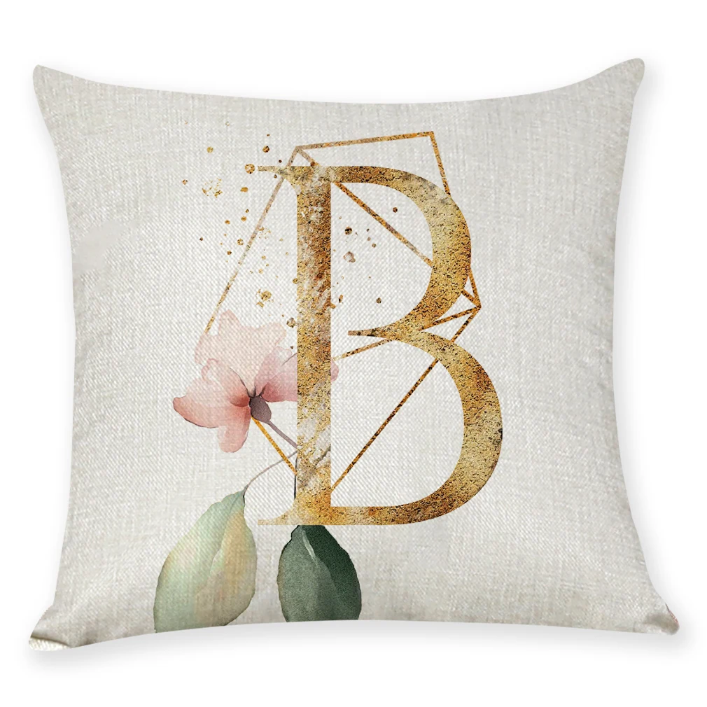 Романтическая наволочка скандинавский Розовый Алфавит льняная подушка набор 45*45