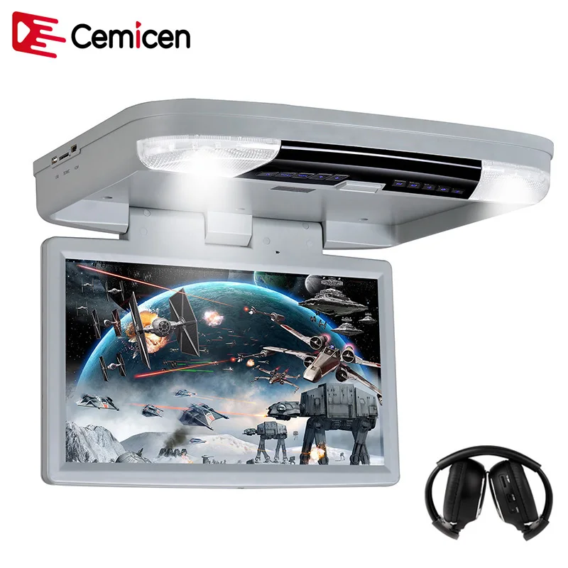 Cemicen 15 6 дюймовый Потолочный телевизор для автомобильного монитора DVD плеера HD 1080P