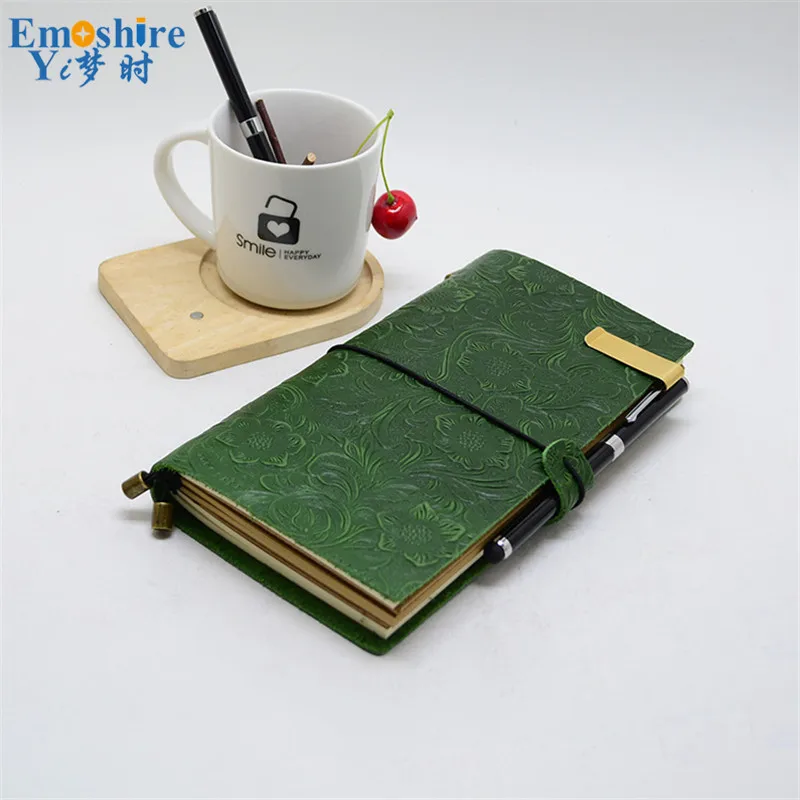 値段 良い品質旅行notepa大きな革ストラップノートブックスパイラルレトロブランド日記ブックカスタマイズされたロゴ用ビジネスギフトn086