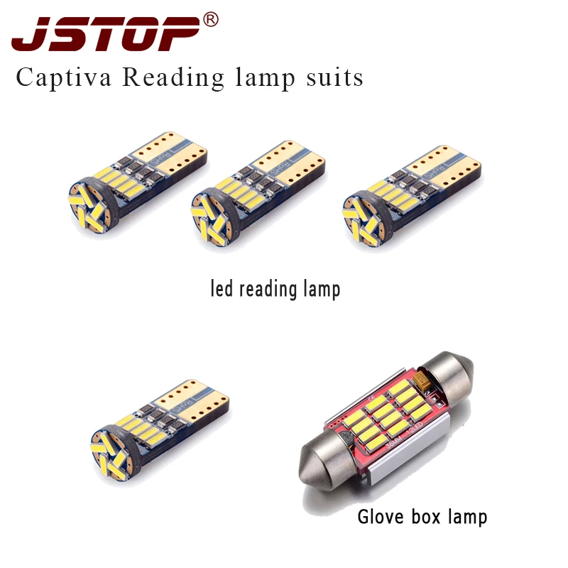 

JSTOP 5pcs/set car light led T10 w5w 6000K c5w canbus festoon 36mm 12VAC bulbs 4014smd Glove box lamp light
