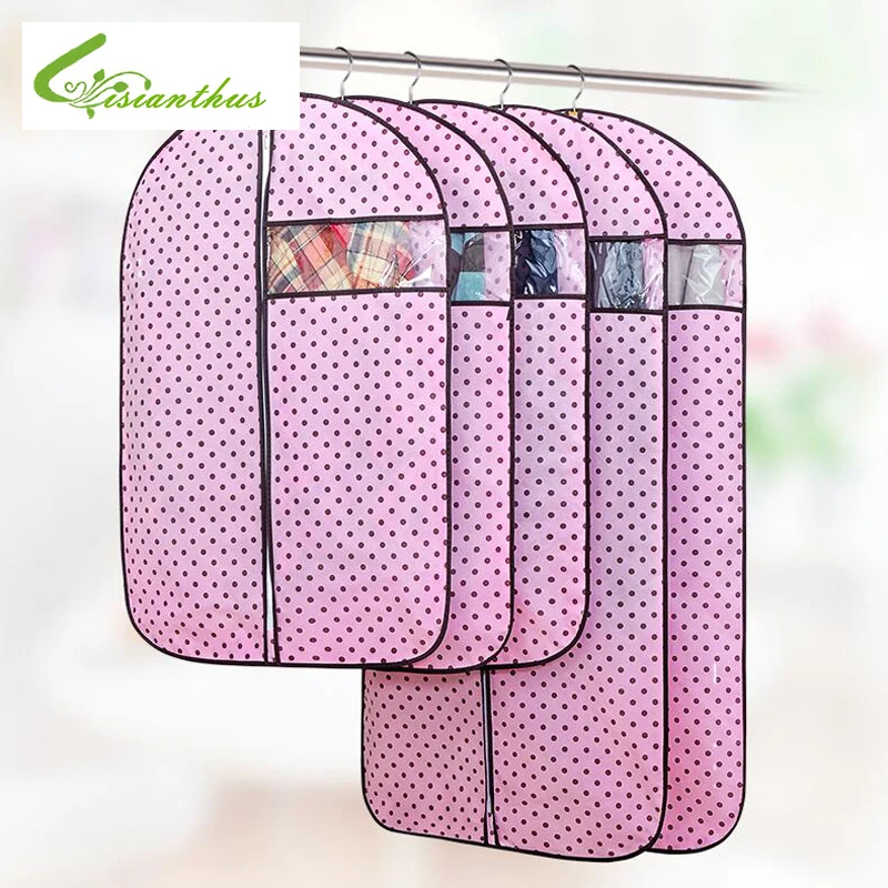 5Pcs Large Capacity Cloth Hanging Suit Coat Dust Cover Protector Wardrobe Storage Bag Garment Zipper | Дом и сад