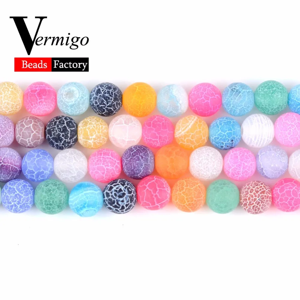 Бусины из натурального камня с трещинами агата оникс насыпью 4 6 8 10 12 мм для