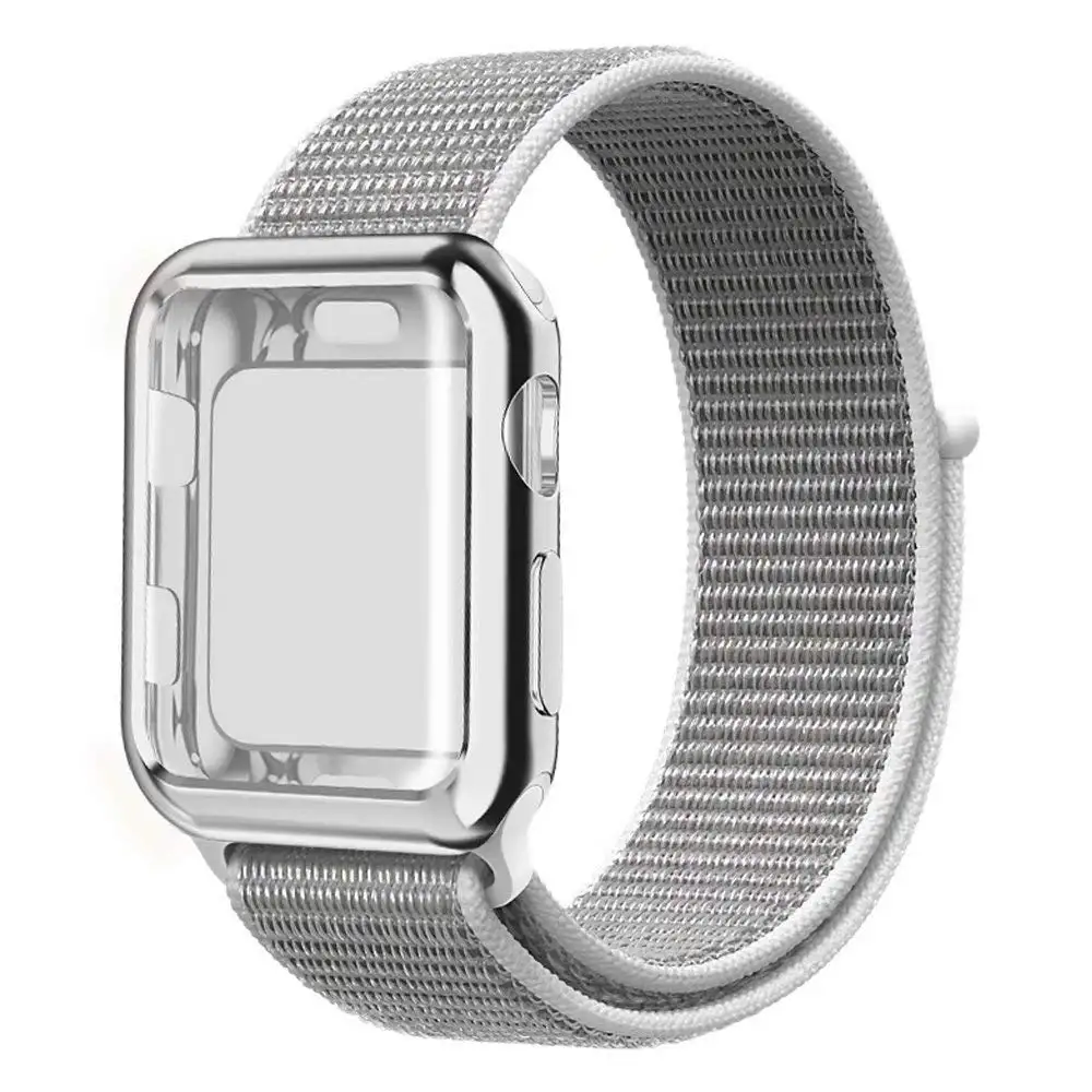 Спортивный ремешок+ чехол для apple watch 38 мм 42 мм 40 мм 44 мм чехол для apple watch защита экрана iWatch 4 3 2 1 Спортивный Браслет