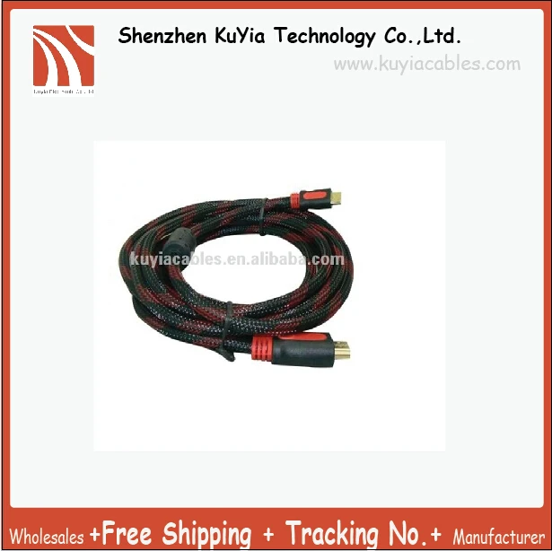 KUYiA Бесплатная доставка 10 футов 3 м Мини HDMI кабель 1080p с нейлоновой сеткой и двумя