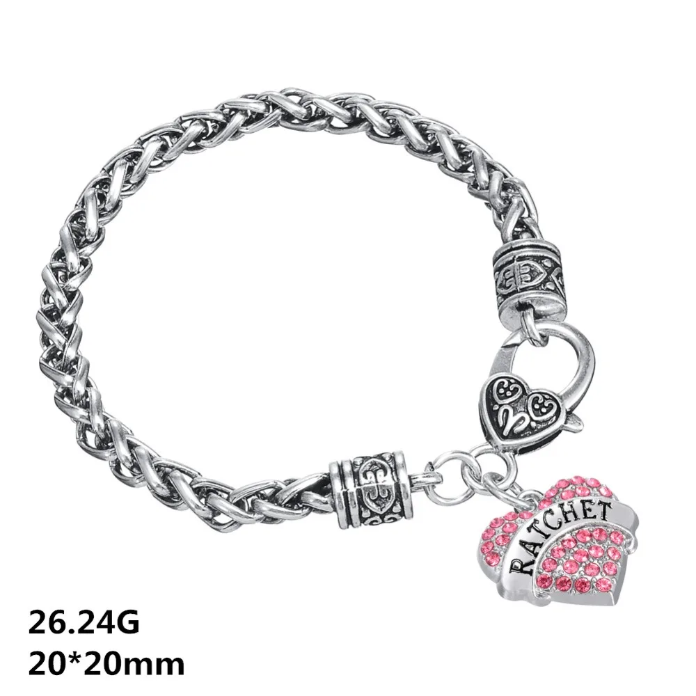 Слово &quot RATCHET в форме сердца мода ювелирных изделий кристалл южной америки стиль