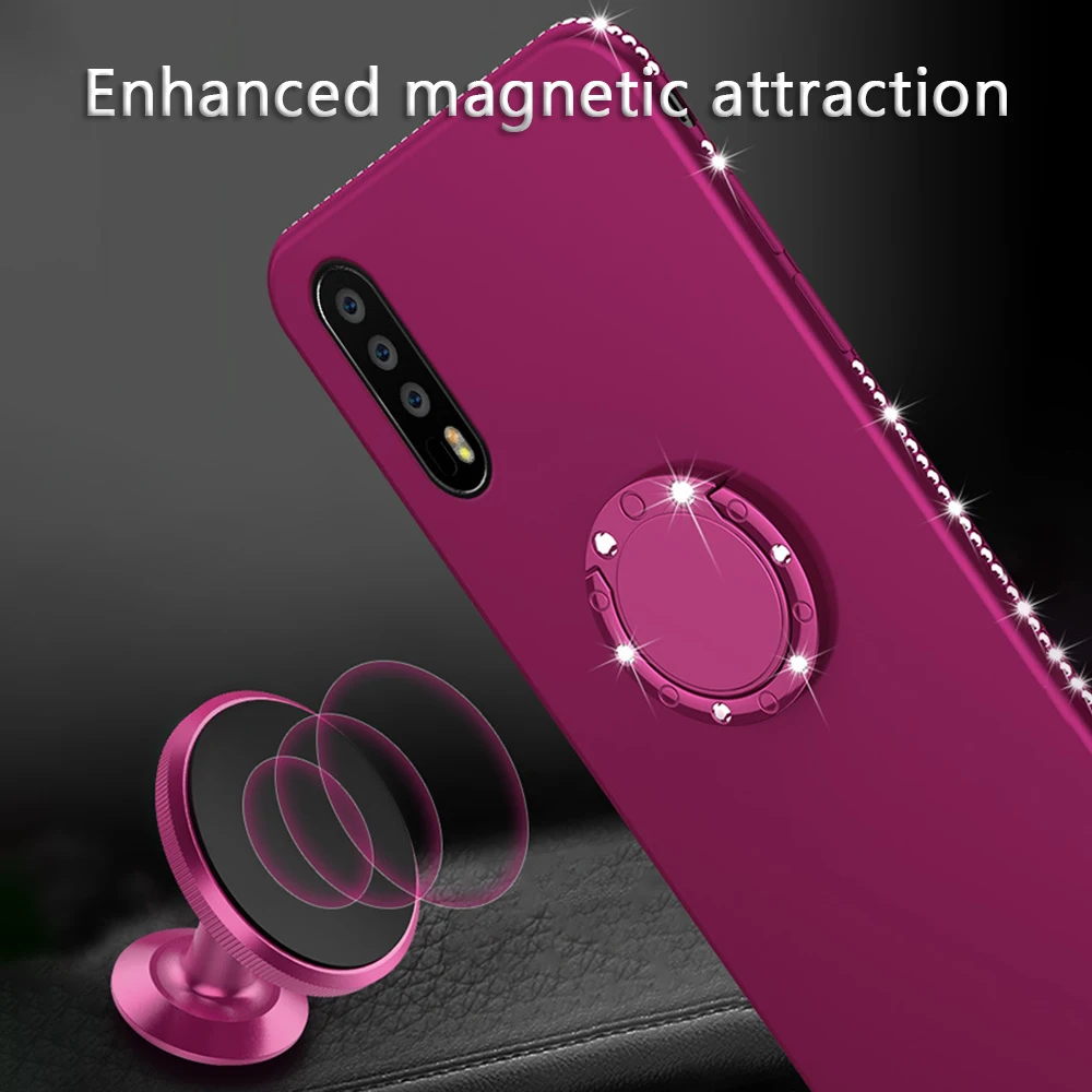 Чехол OTAO для телефона с 3D бриллиантами Huawei Honor 10 9 Lite P20 P10 автомобильные магнитные