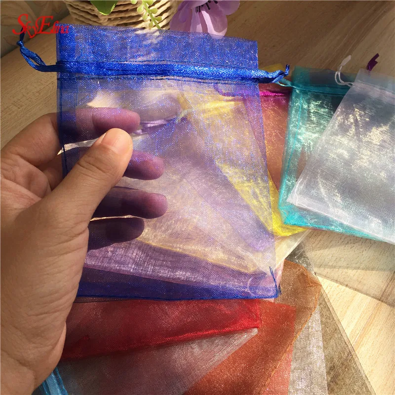 Organza Bags Jewelry Packaging Wedding Party Decoration Favors Drawable Gift &amp Pouches Tulle 6ZSH312 | Дом и сад
