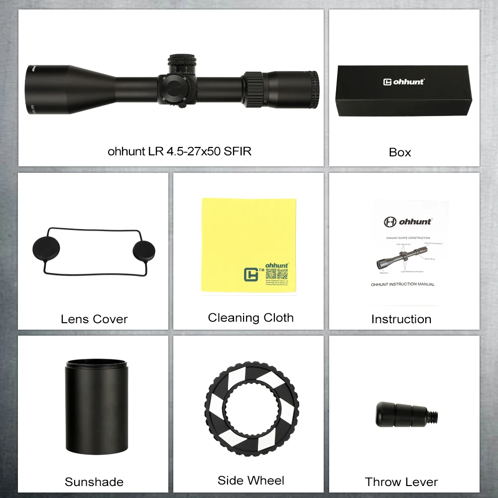 Ohhunt LR 4 5 27x50 SFIR охотничий прицел Mil Dot со стеклянной сеткой и красным освещением