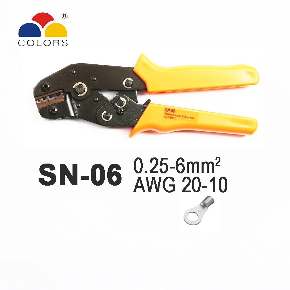 SN SN-28B MINI EUROP СТИЛЬ обжимной инструмент опрессовка плоскогубцы 0.25-1мм2 многофункциональные инструменты инструмент руки orange цвет - Цвет: SN-06