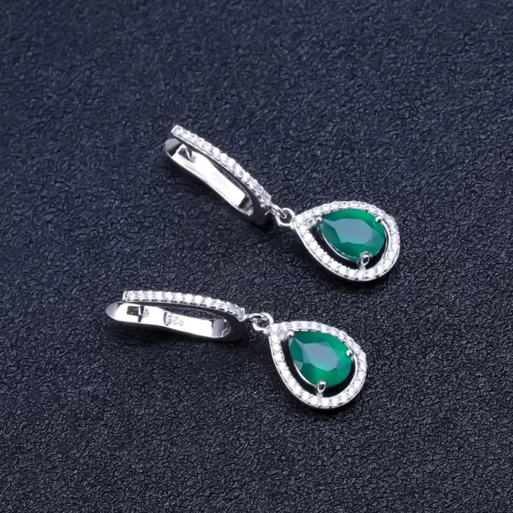 Серьги подвески из серебра 925 пробы с натуральным агатом|Серьги-подвески| |