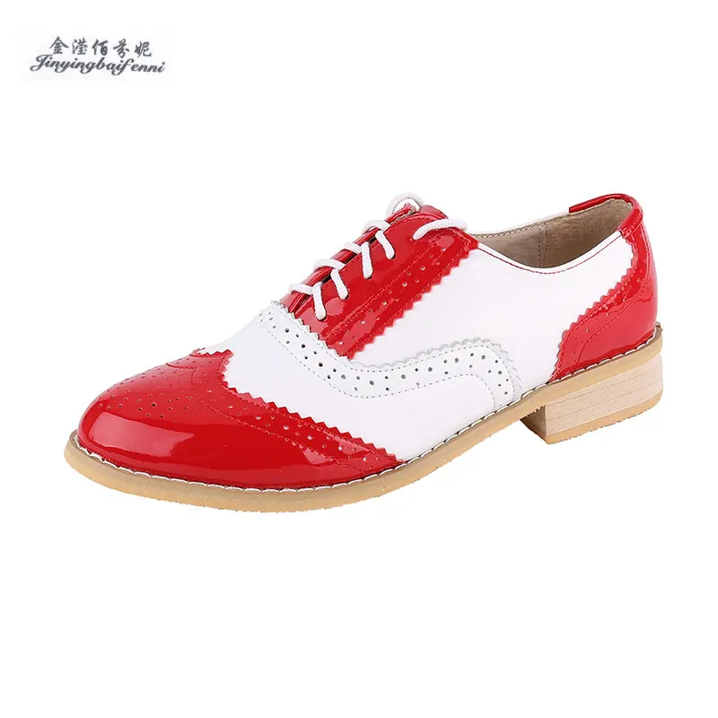 Женские броги на плоской подошве большие размеры осенние женские туфли-оксфорды