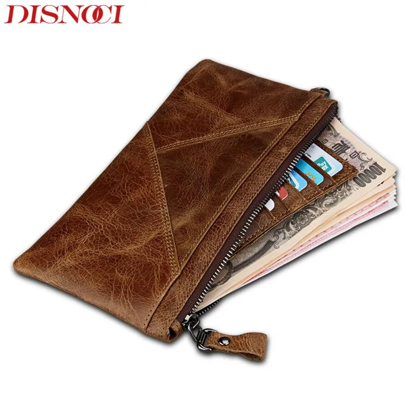 Кошелек на молнии DISNOCI мужской клатч для денег мужские кошельки с защитой RFID