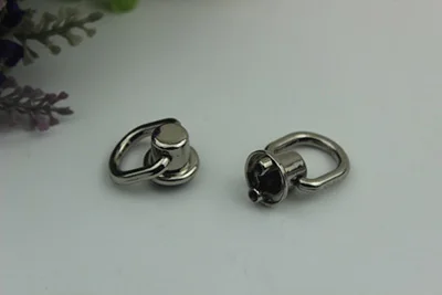 Silver Meetee 5 шт. металлическая круглая d-образная кольцевая Боковая Сумка на застежках с винтовыми заклепками для ногтей на ремешке с соединителем с пряжкой DIY кошелек кожаные аксессуары - Цвет: Silver