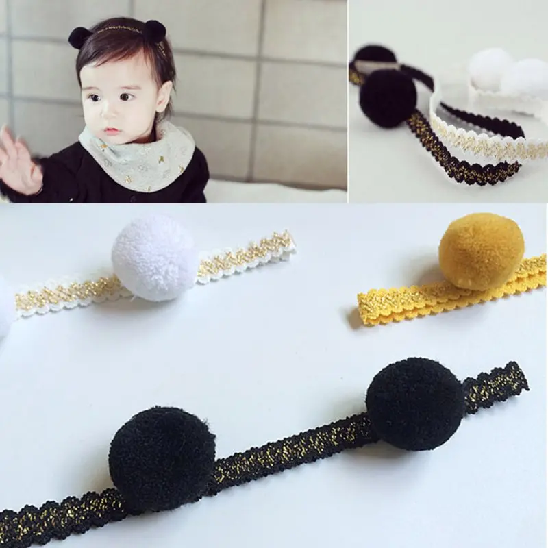 Flowers Headbands Fur Ball Lace Hair Band Baby Girl Headband Rabbit Ears Girls | Детская одежда и обувь