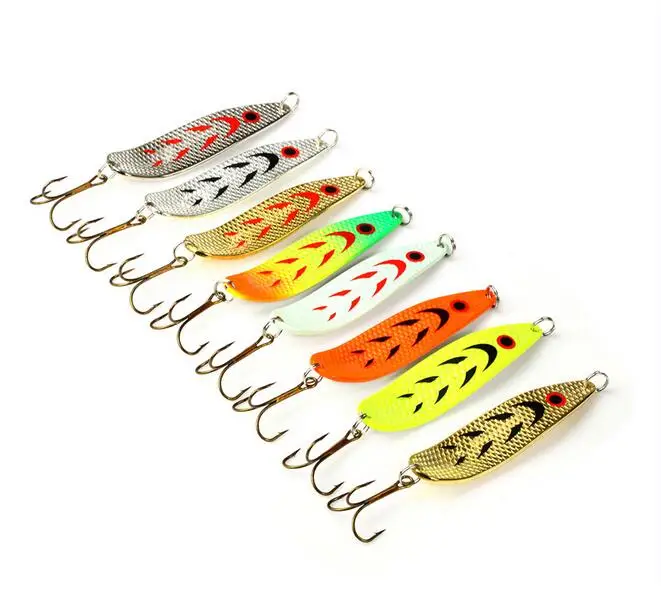 Бесплатная доставка 8 шт./лот ложка рыболовная приманка 18 г/27 г металлическая